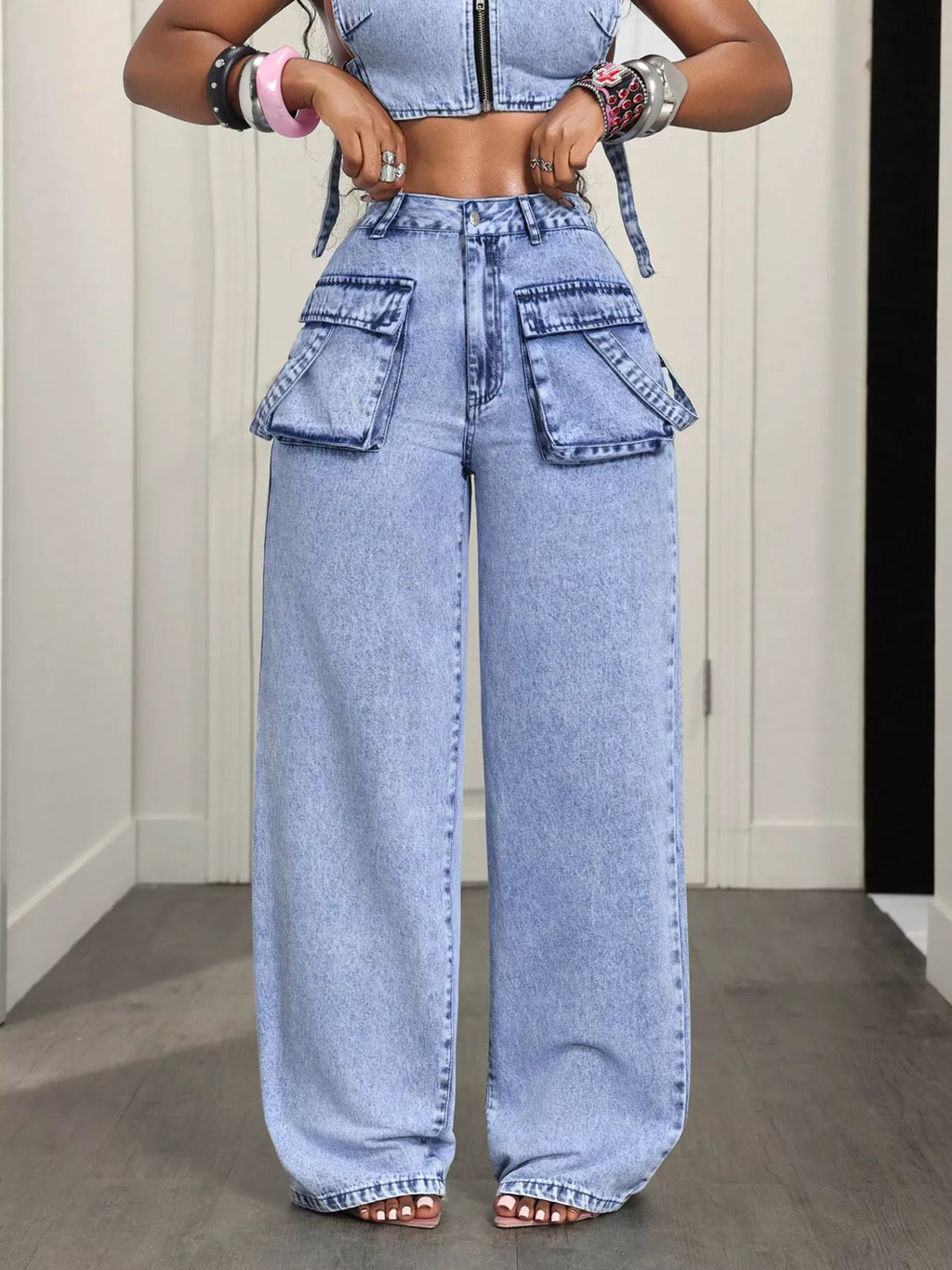High-Waisted Wide-Leg Jeans - Lilixa.store
