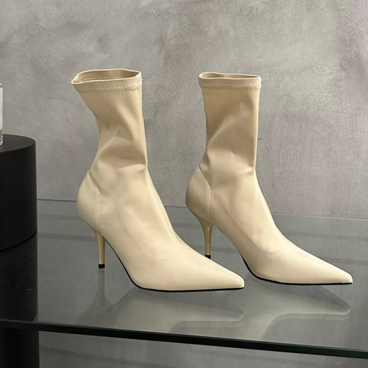 Point Toe Mid Heel Boots