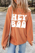 Letter Graphic Round Neck Long Sleeve Sweatshirt - Lilixa.store