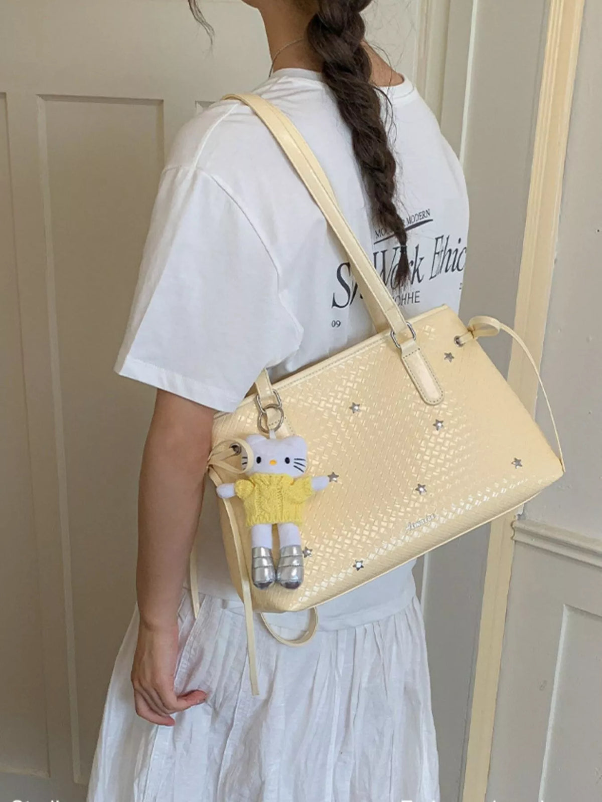 PU Leather Convertible Tote Bag