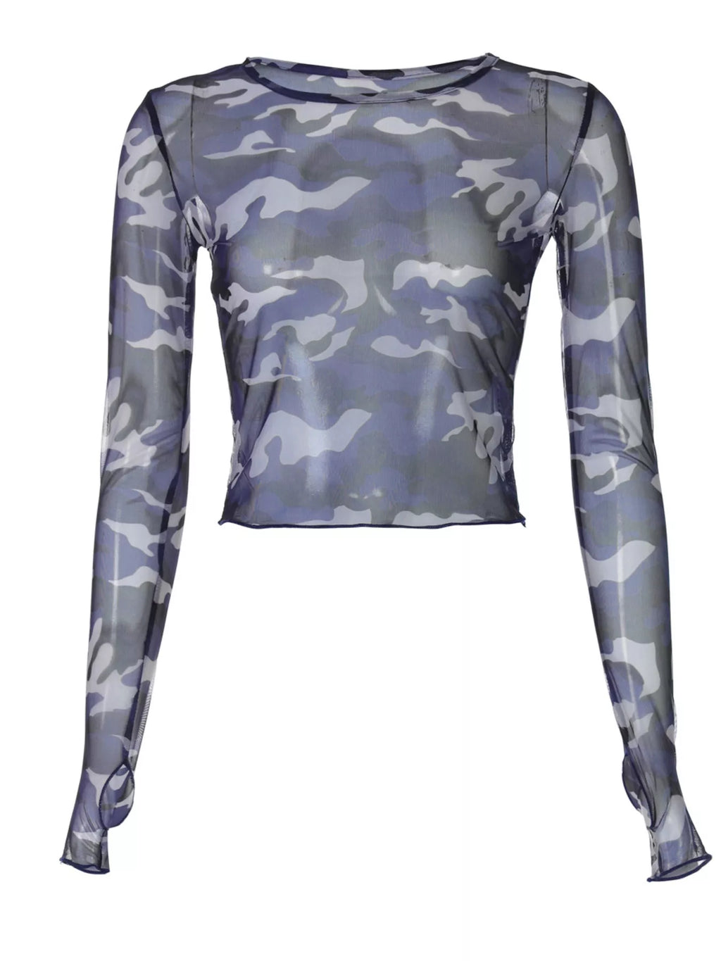 Camouflage Mesh Long Sleeve T-Shirt - Lilixa.store