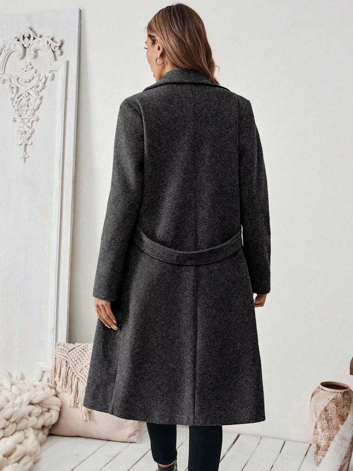 One Button Lapel Collar Overcoat - Lilixa.store