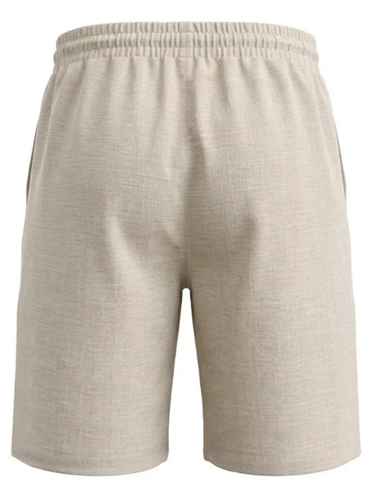 Men's Full Size Linen Blend Drawstring Shorts Plus Size - Lilixa.store