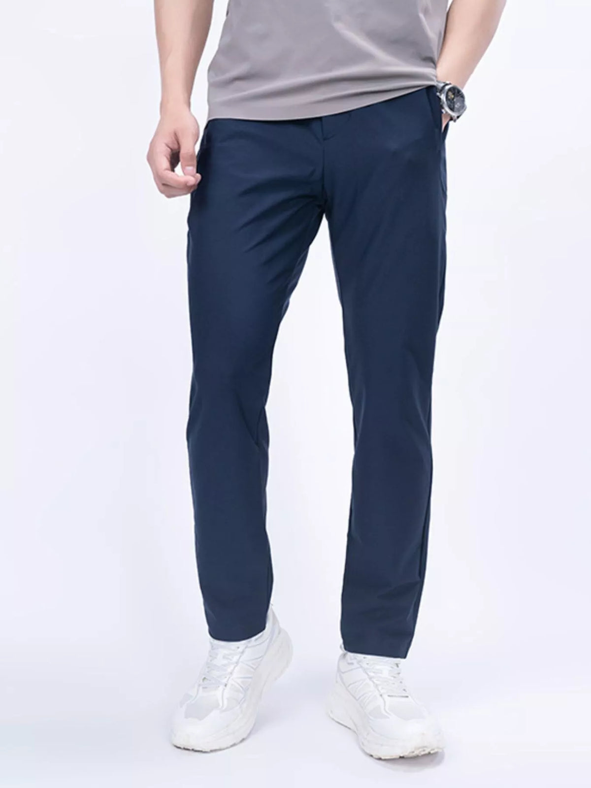 Men's Plus Size Slim-Fit Casual Pants in Navy