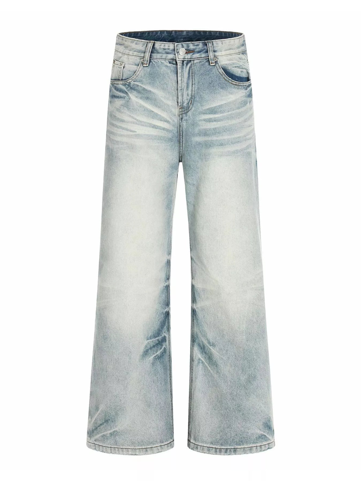 Men's Full Size Vintage Wash Wide Leg Jeans Plus Size - Lilixa.store