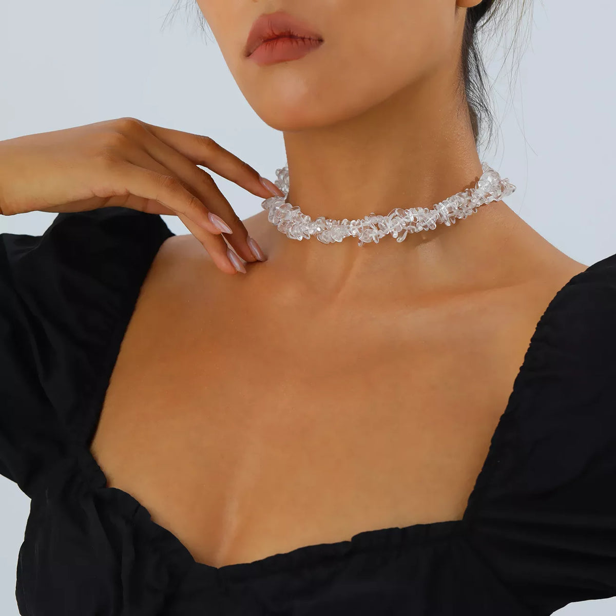 Irregular Glass Choker Necklace - Lilixa.store
