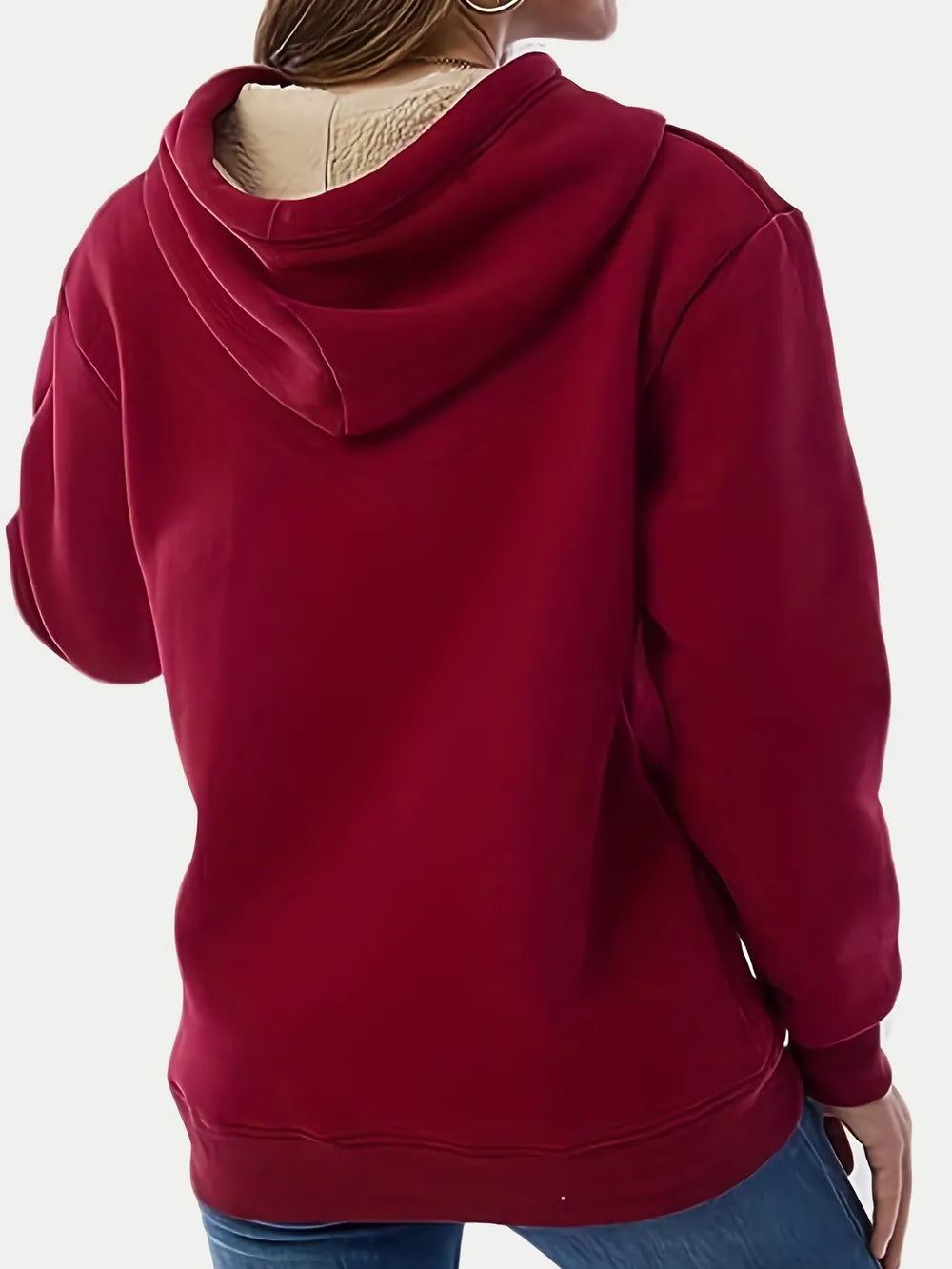 Drawstring Long Sleeve Hoodie with Kangaroo Pocket - Lilixa.store