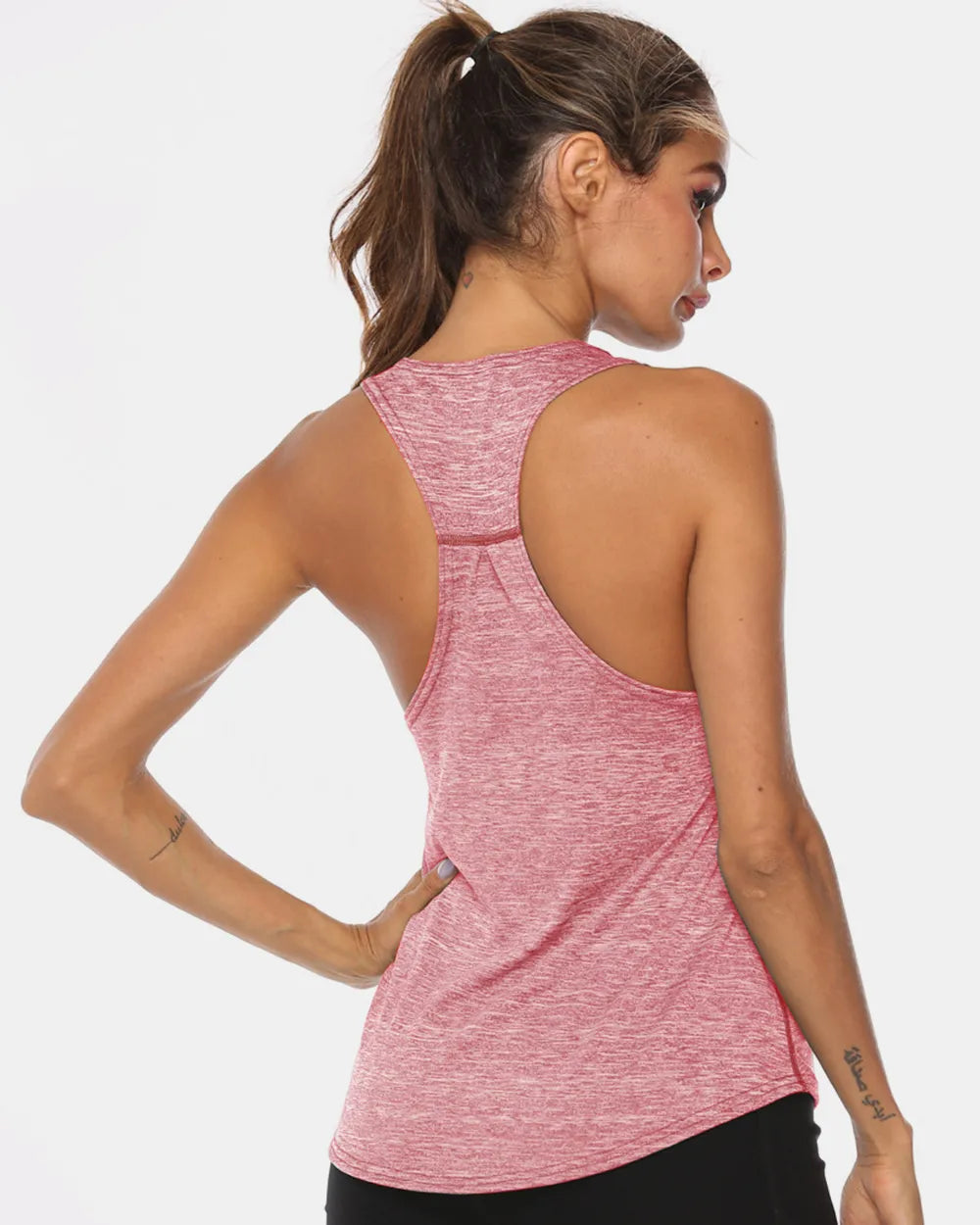 Full Size Scoop Neck Wide Strap Active Tank - Lilixa.store