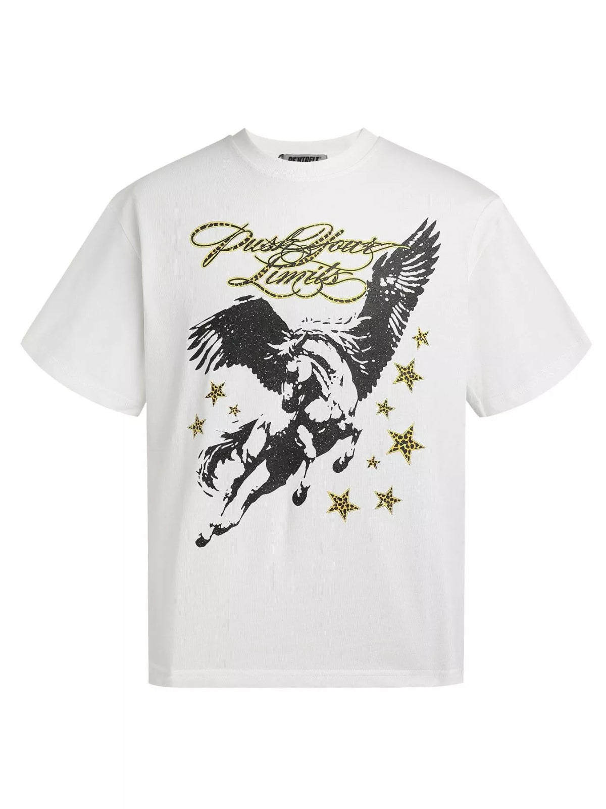 Men's Pegasus and 'Push Your Limits' Slogan Round Neck T-Shirt - Lilixa.store
