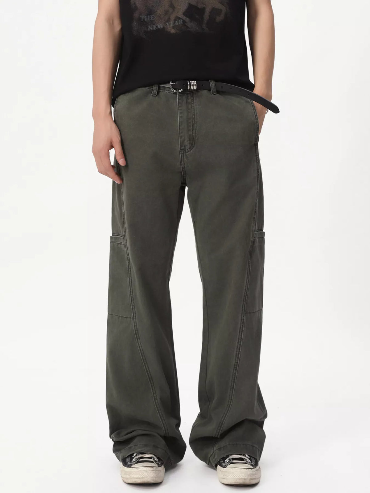 Men's Vintage Washed Loose Fit Straight-Leg Pants - Lilixa.store