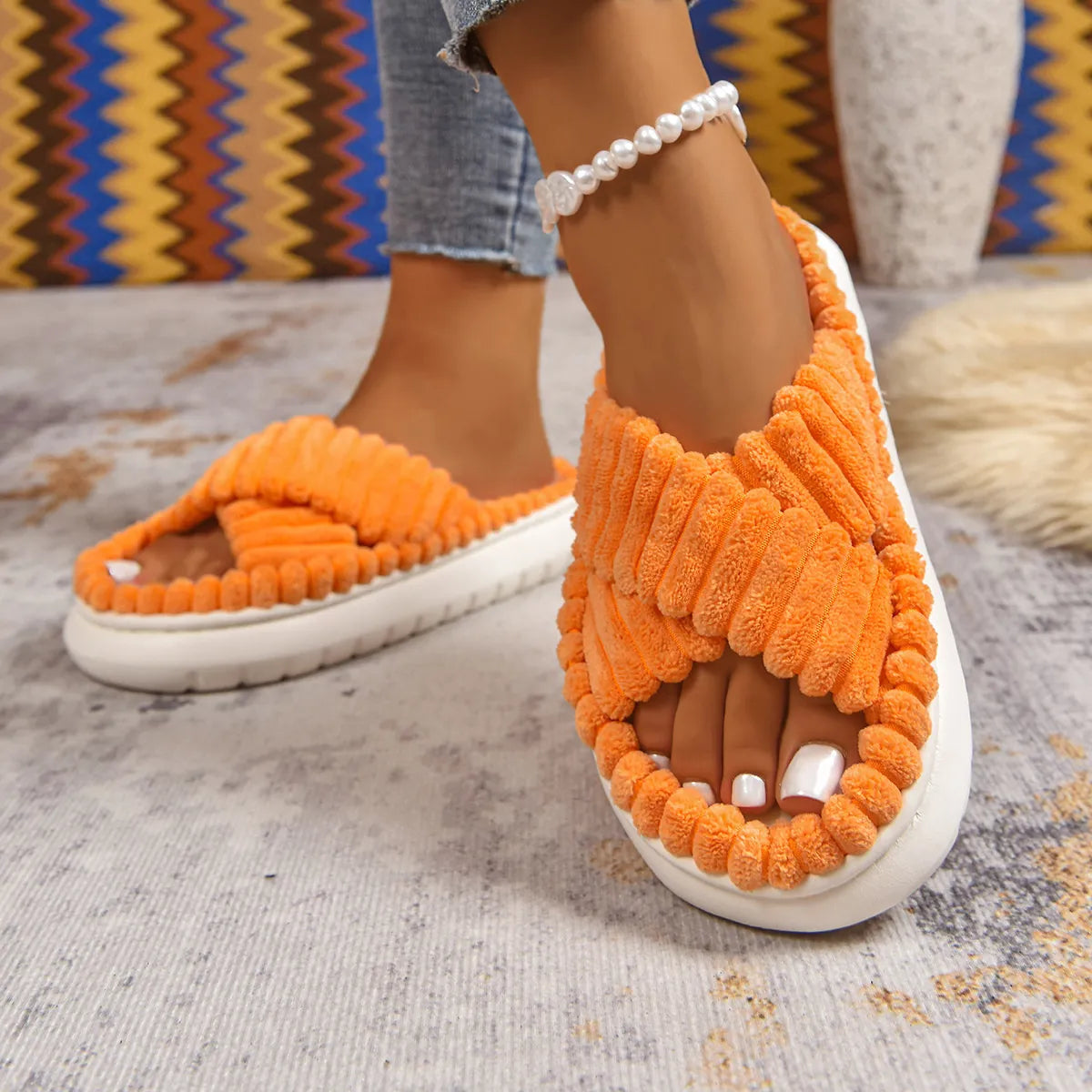 Crisscross Open Toe Platform Slippers - Lilixa.store
