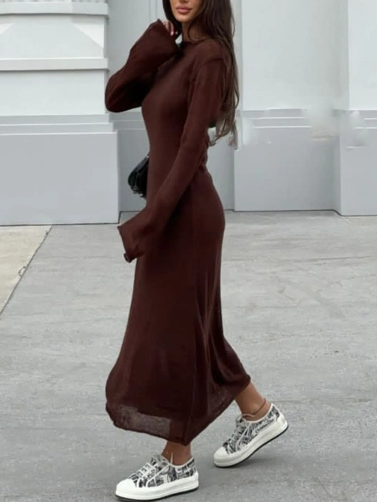 Ribbed Knit Cami Dress and Cover Up Sweater Set, view 14