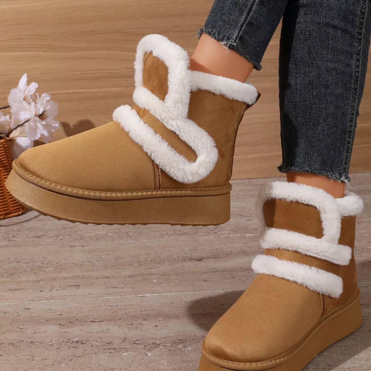 Round Toe Platform Boots - Lilixa.store