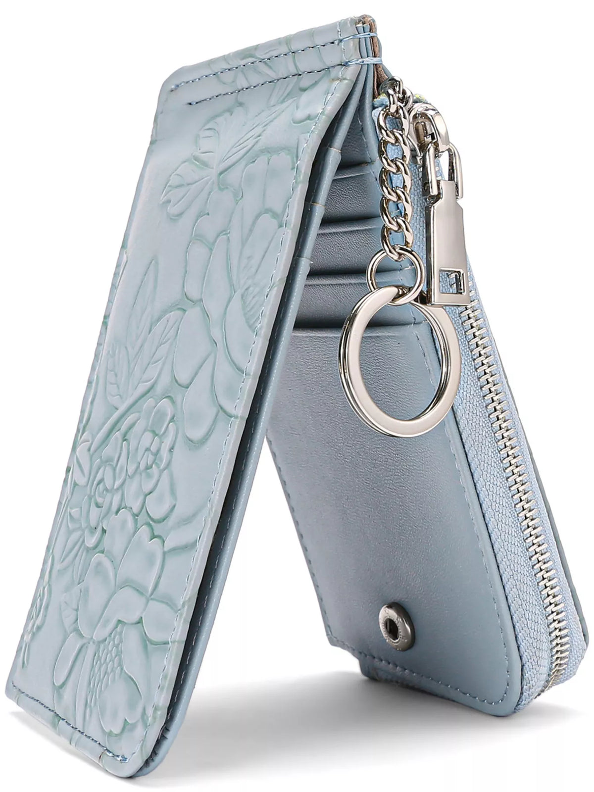 Embossed Floral Leather Bifold Wallet - Lilixa.store