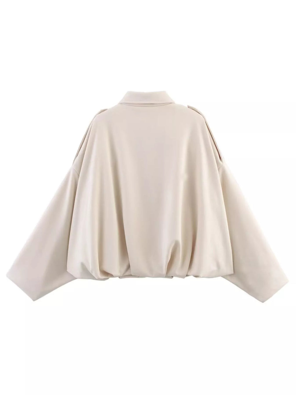 Collared Neck Dropped Shoulder Jacket - Lilixa.store