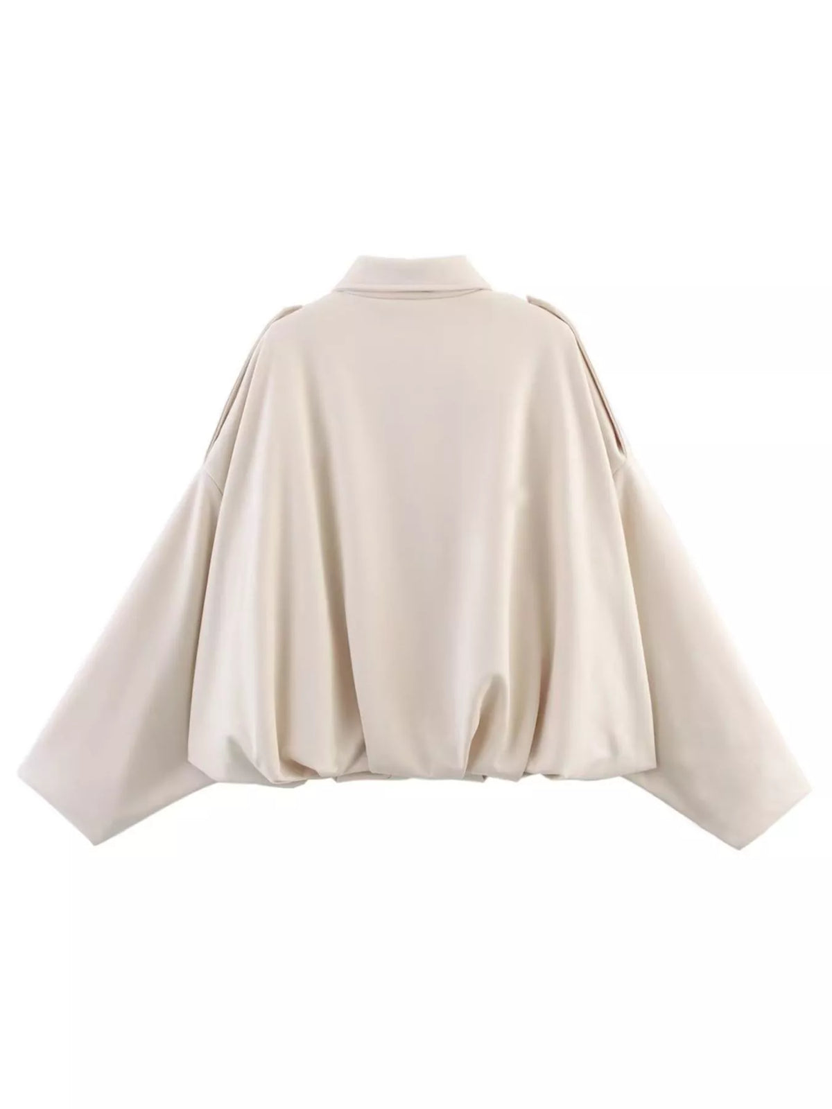 Collared Neck Dropped Shoulder Jacket - Lilixa.store
