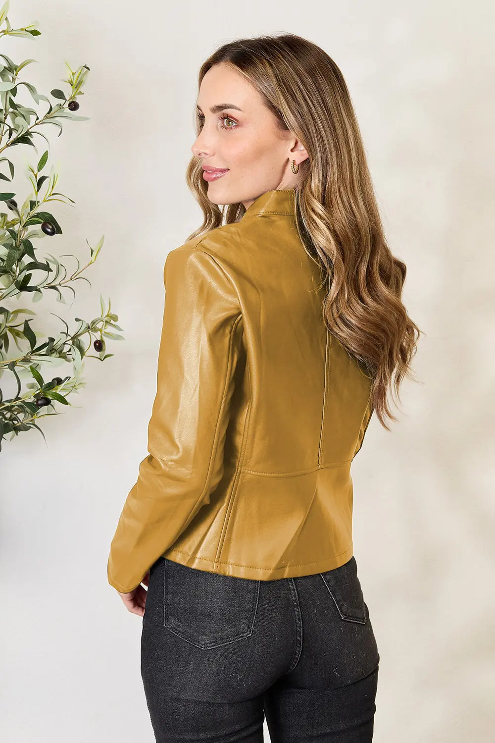 Mock Neck Zip Up Jacket, view 18