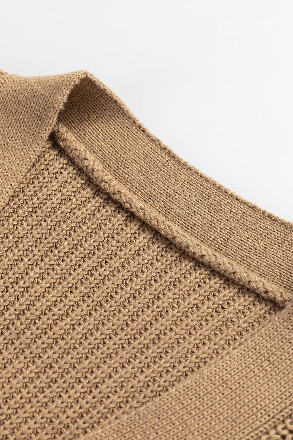Button Up V-Neck Sweater Vest in Camel, view 7