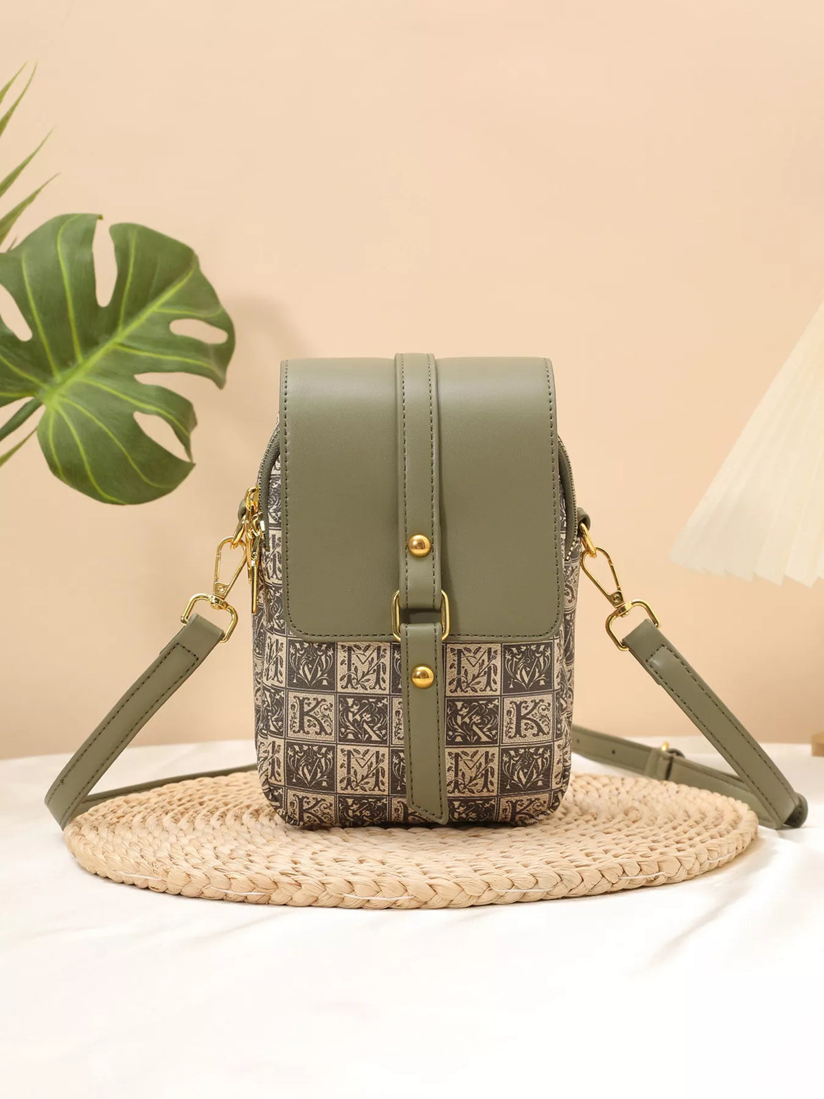 Printed Flap Crossbody Bag