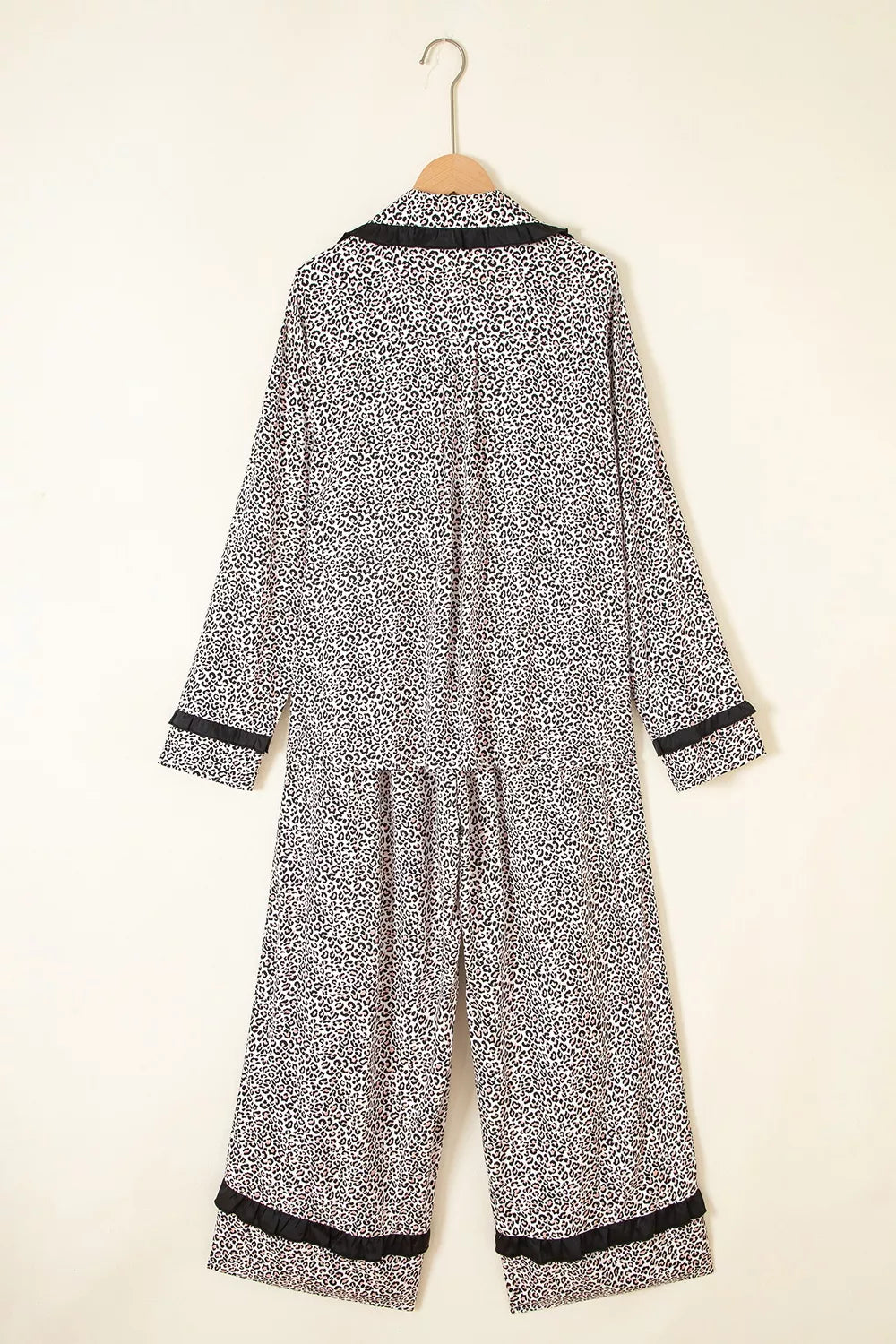 Leopard Print Bow Knot Patchwork Long Sleeve Lounge Set - Lilixa.store