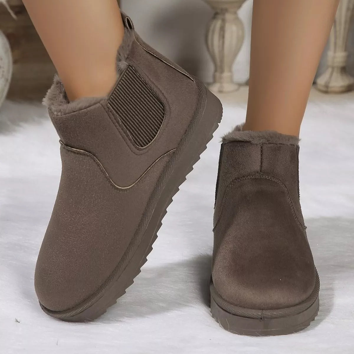 Plush Lined Slip-On Chelsea Winter Boots, view 3