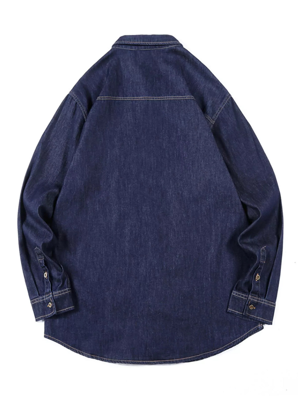Men's Plus Size Button Up Long Sleeve Denim Shirt - Lilixa.store