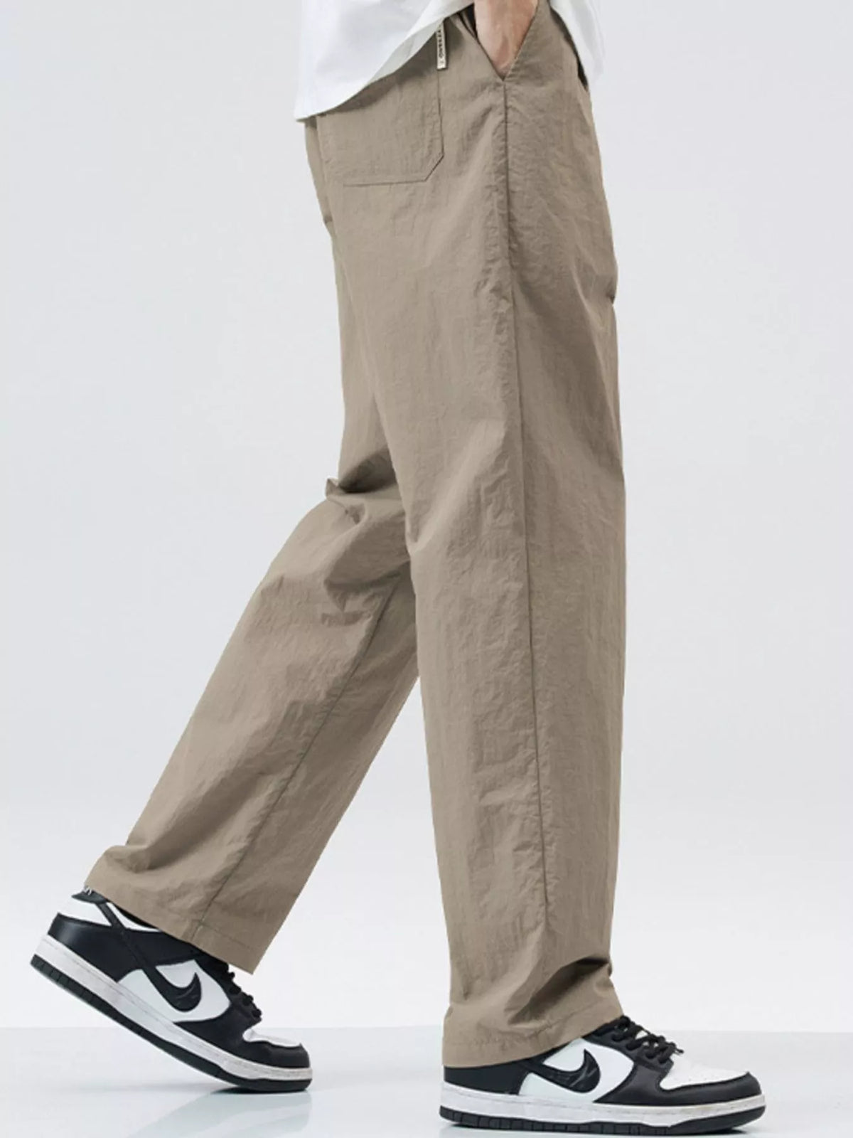 Men's Full Size Lightweight Wide Leg Casual Pants Plus Size in Khaki