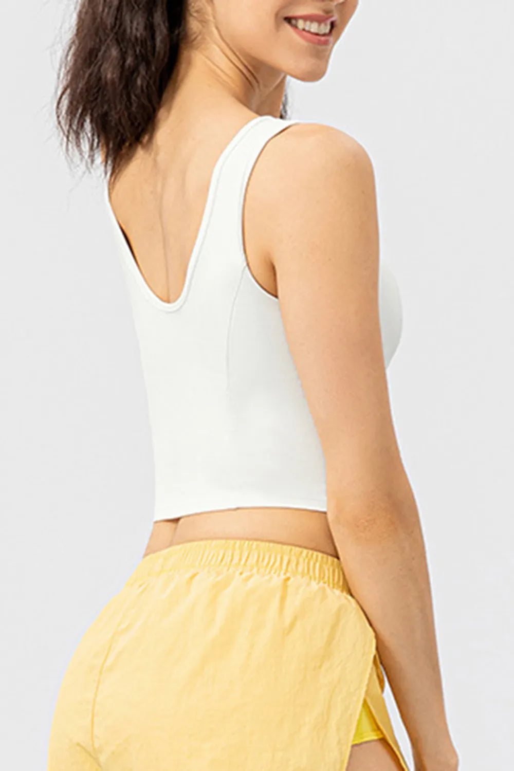 Round Neck Wide Strap Active Tank - Lilixa.store