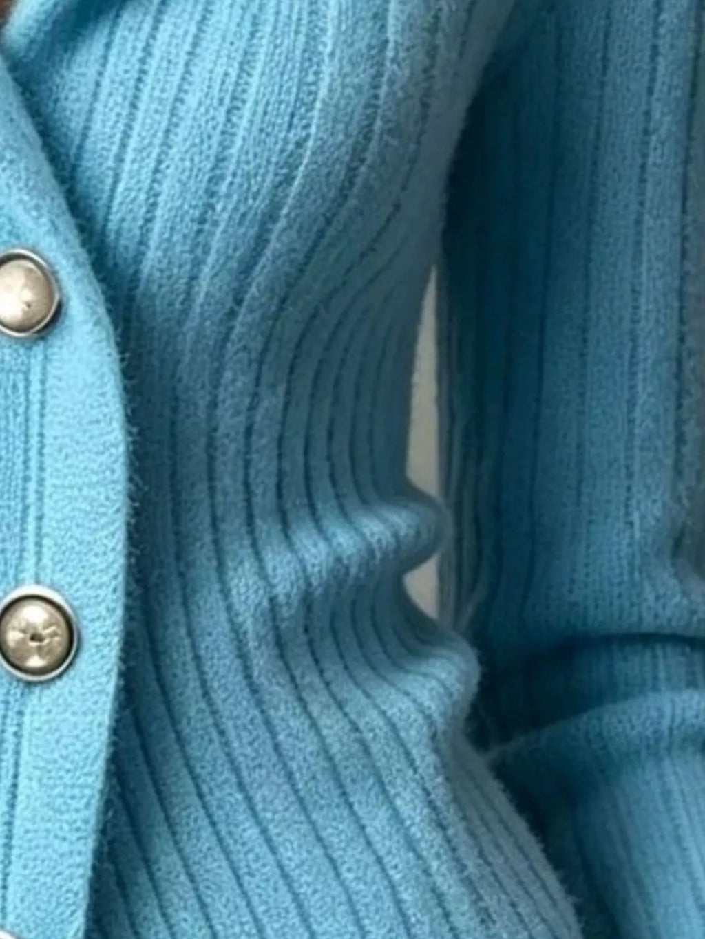 Full Size Ribbed Knit Button-Down Front Cardigan Plus Size - Lilixa.store