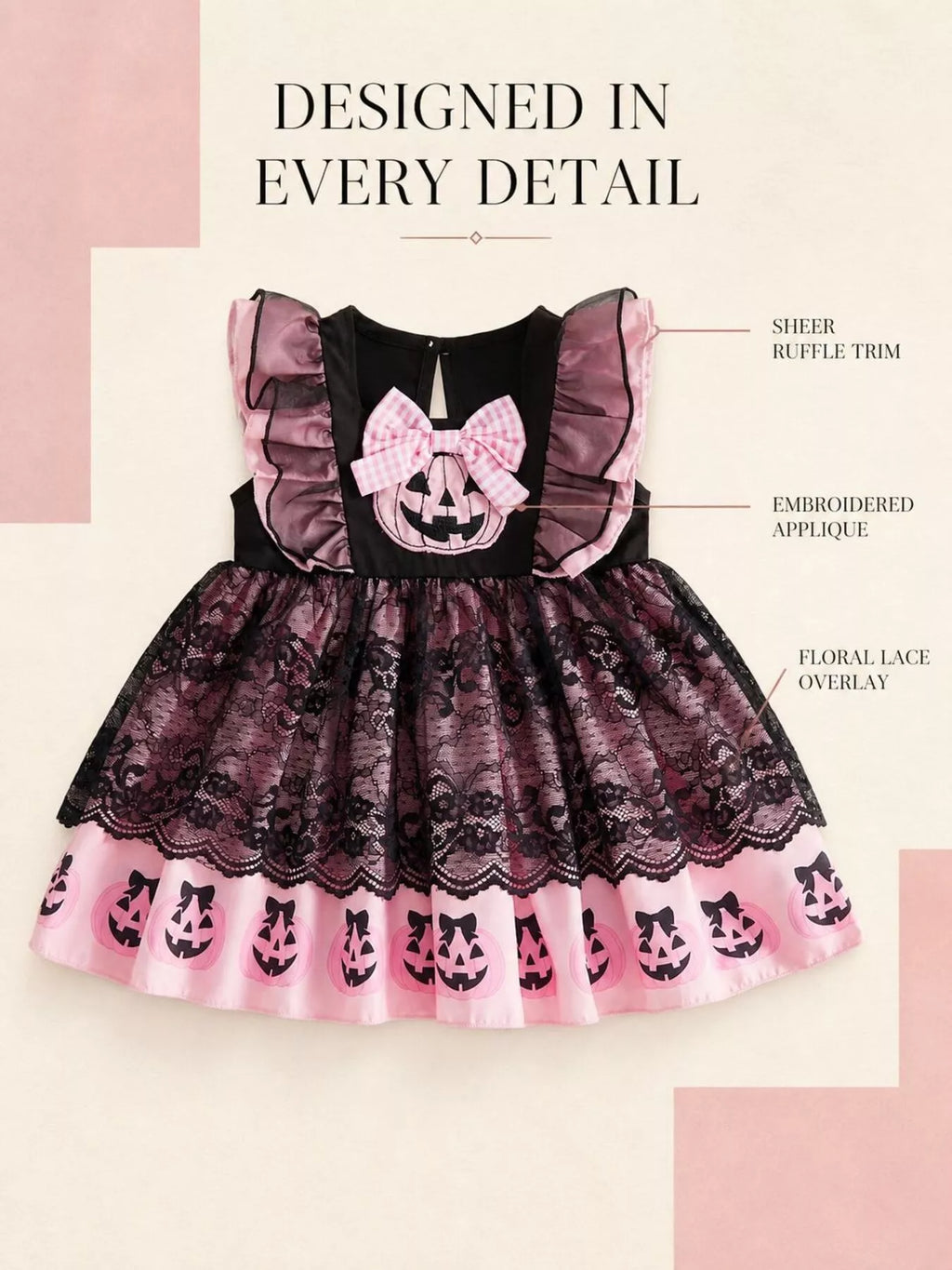 Children's Halloween Lolita Style Pumpkin Print Dress - Lilixa.store