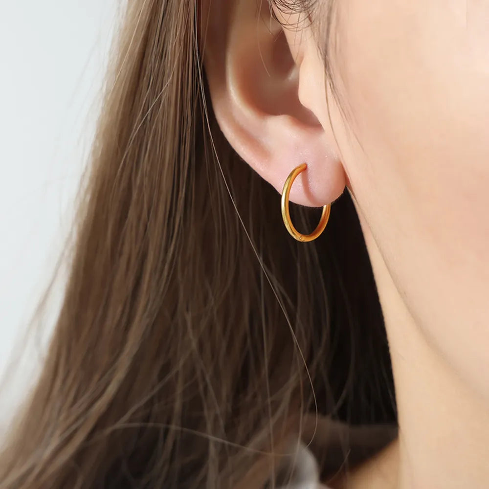 18K Gold-Plated Huggie Earrings, view 4