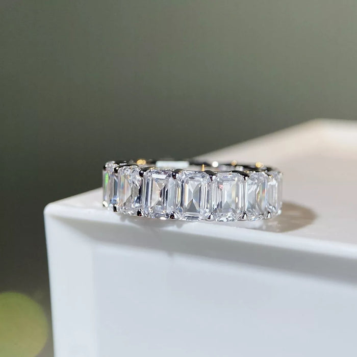 925 Sterling Silver Zircon Geometric Ring