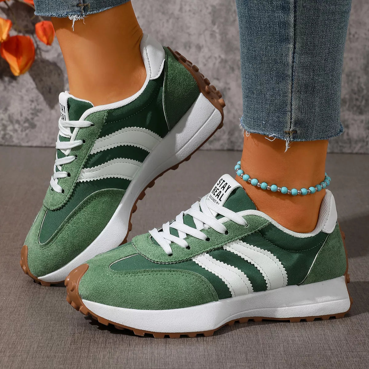 Lace Up Round Toe Sneakers - Lilixa.store