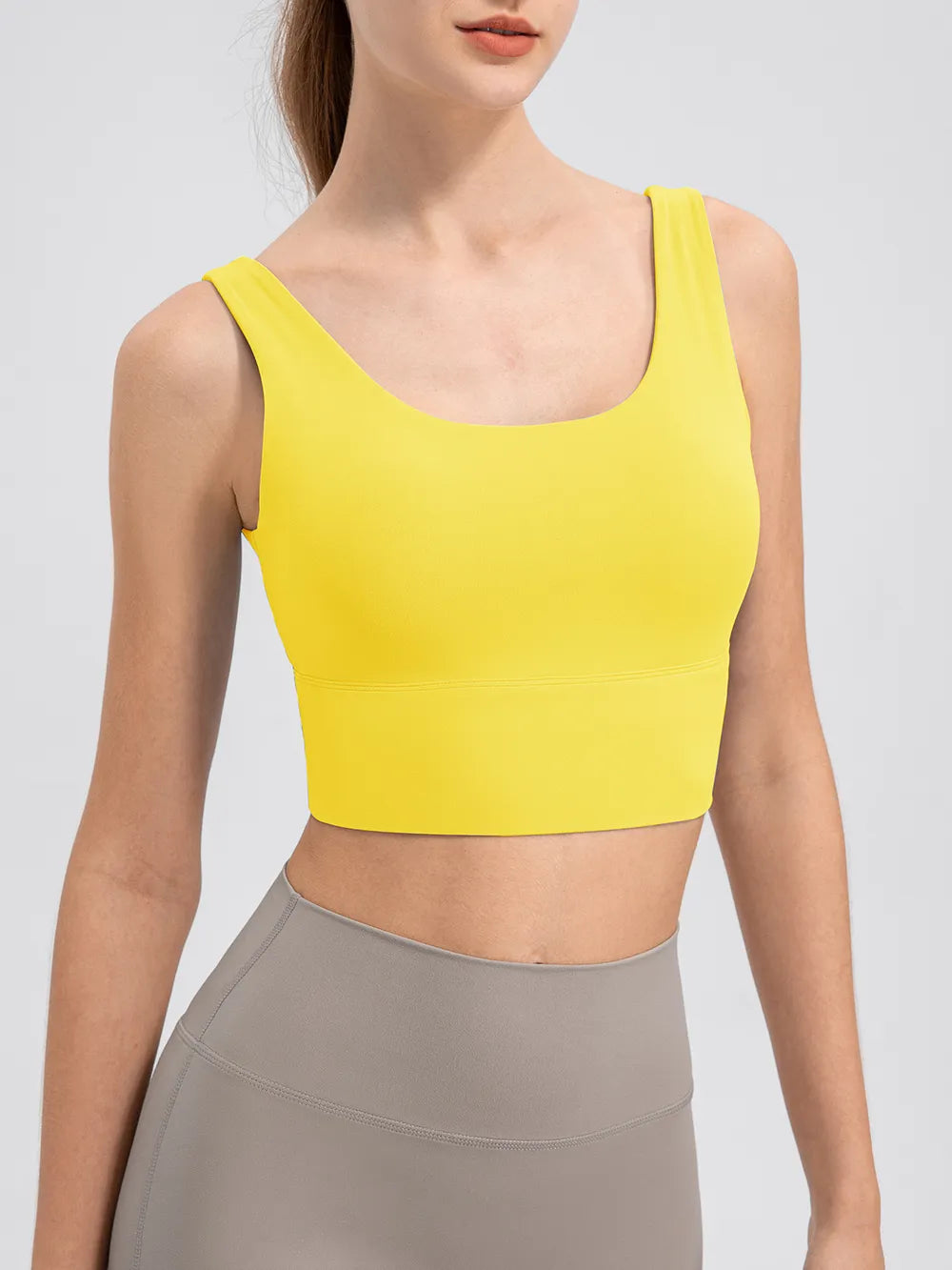 Scoop Neck Wide Strap Active Tank - Lilixa.store