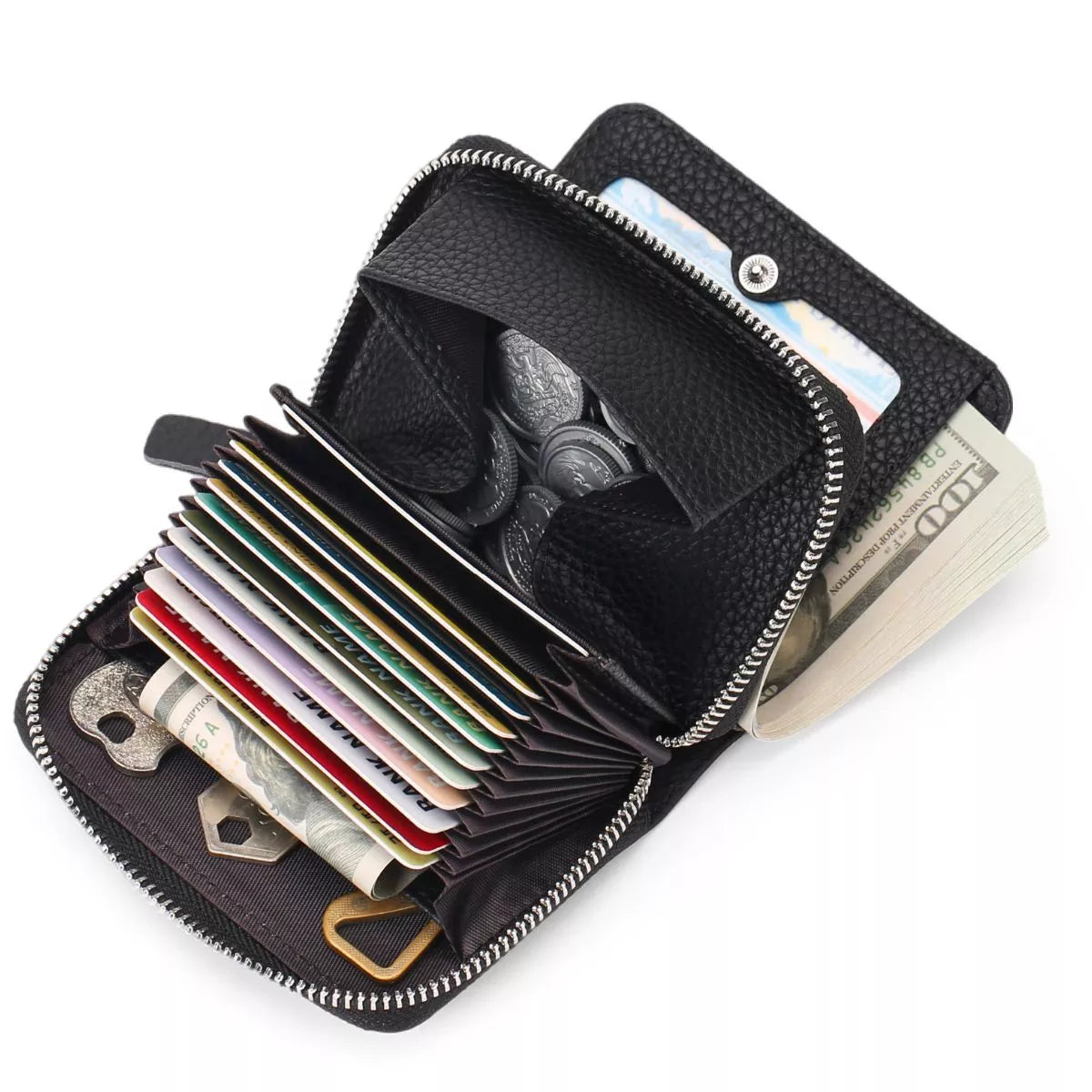 Zippered Leather Card Case