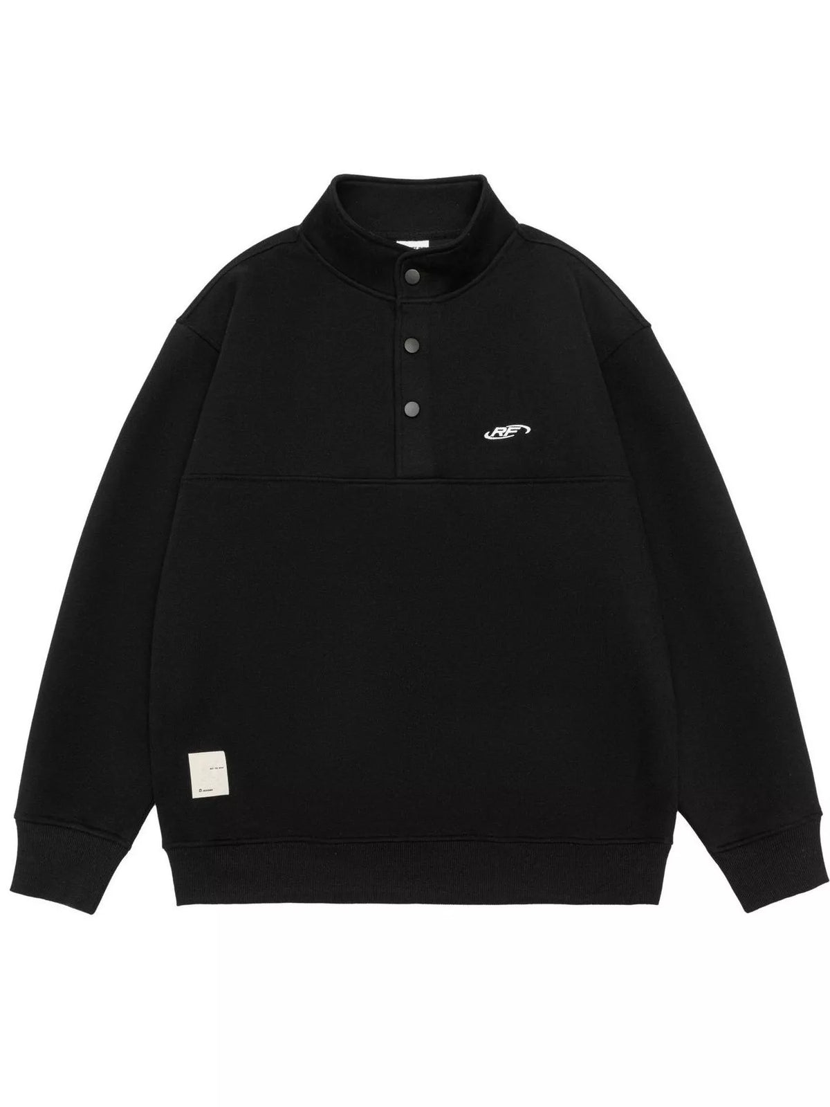 Men's Plus Size Dropped Shoulder Long Sleeve Sweatshirt in Black