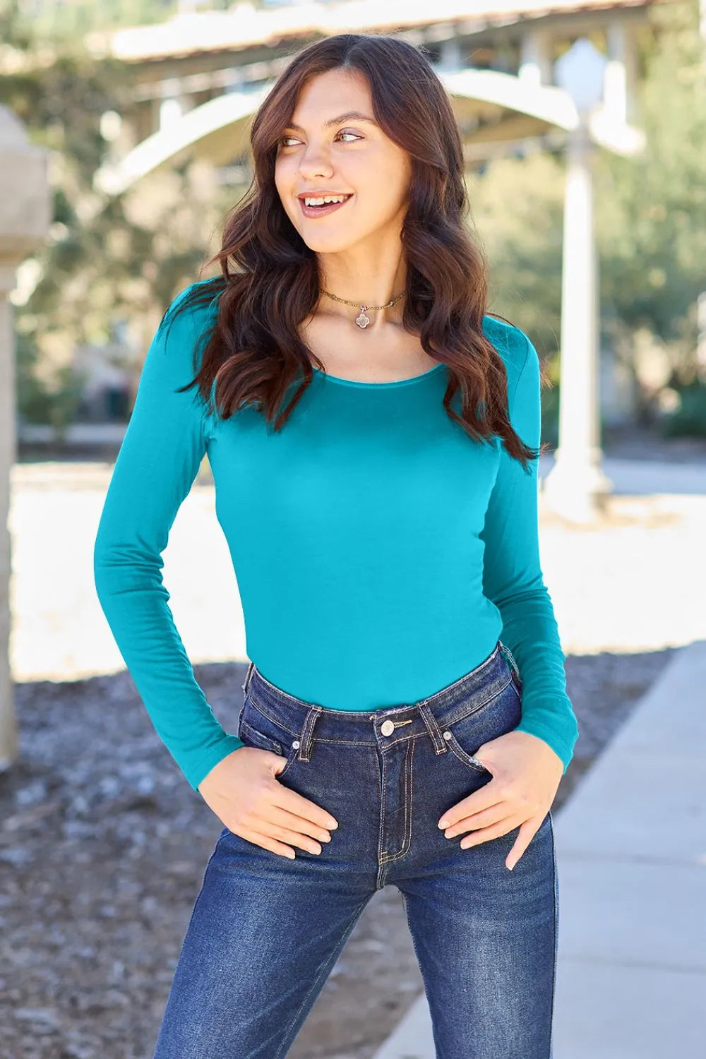 Basic Bae Full Size Round Neck Long Sleeve Bodysuit - Lilixa.store