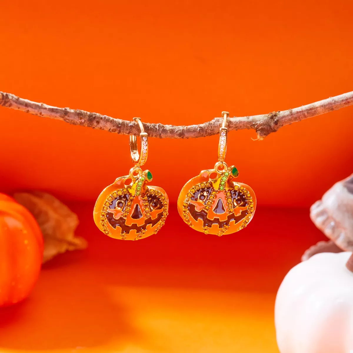 Halloween Pumpkin Drop Earrings - Lilixa.store