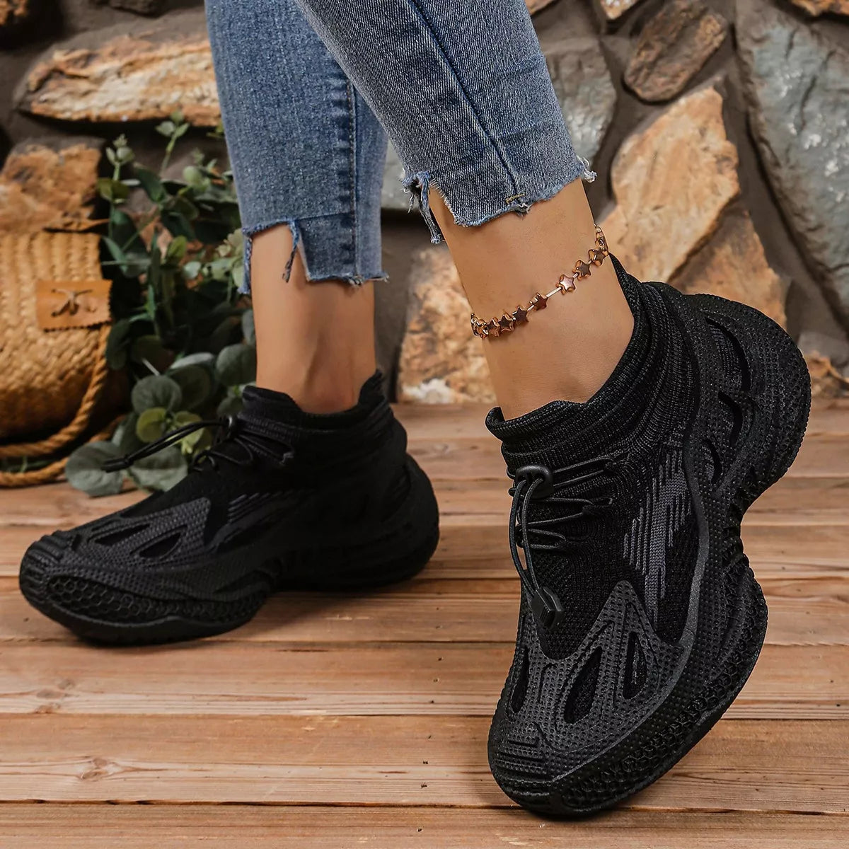Lace Up Round Toe Sneakers - Lilixa.store