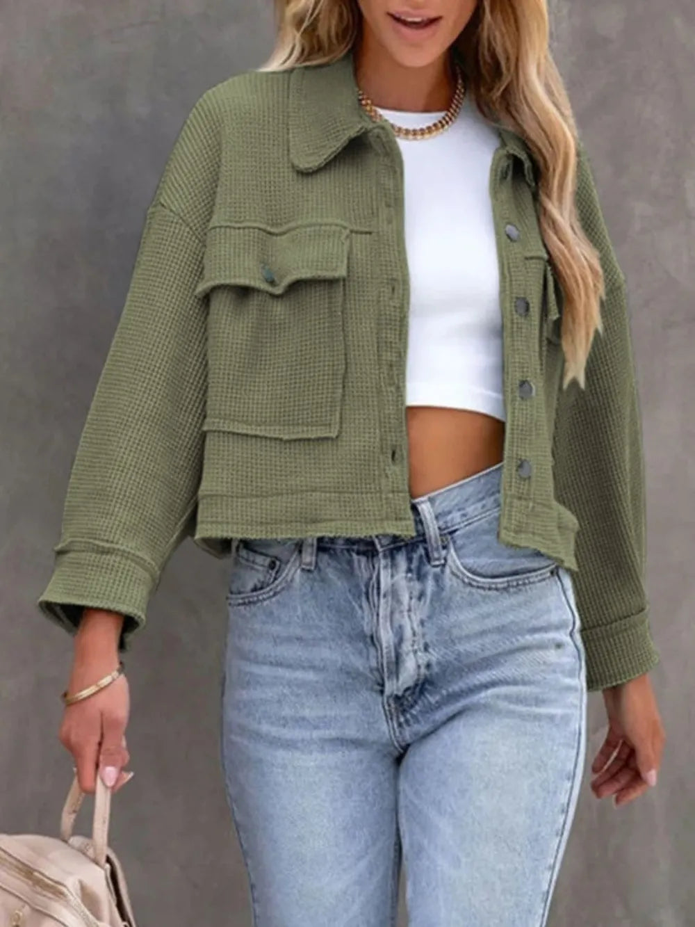 Button Up Long Sleeve Jacket, view 4