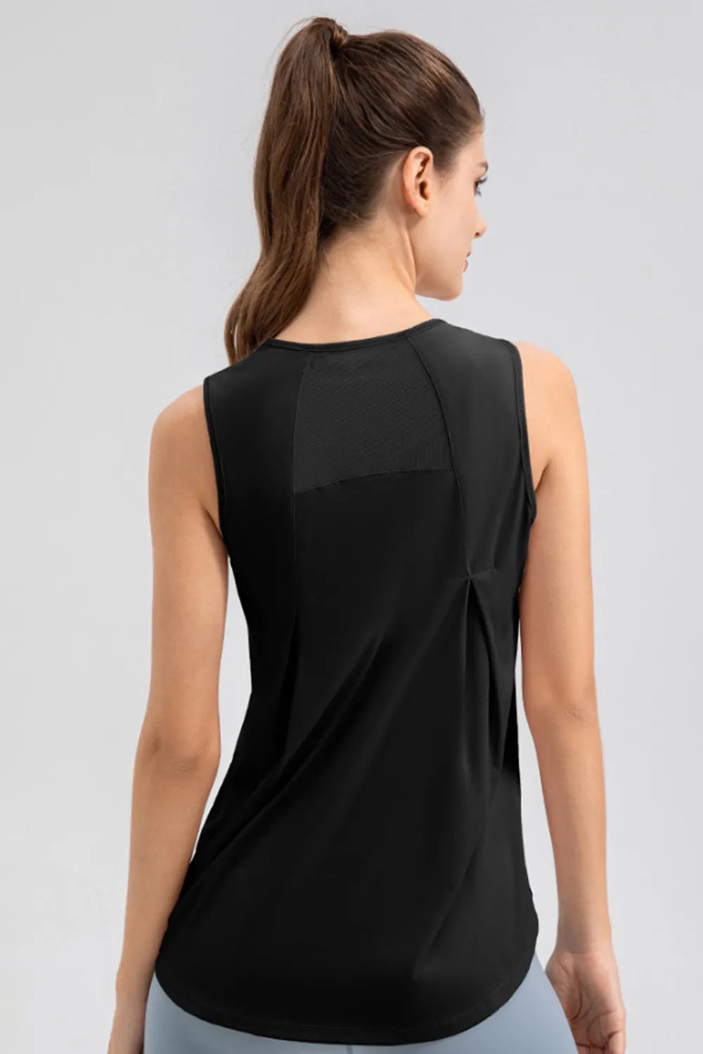 Round Neck Wide strap Active Tank - Lilixa.store
