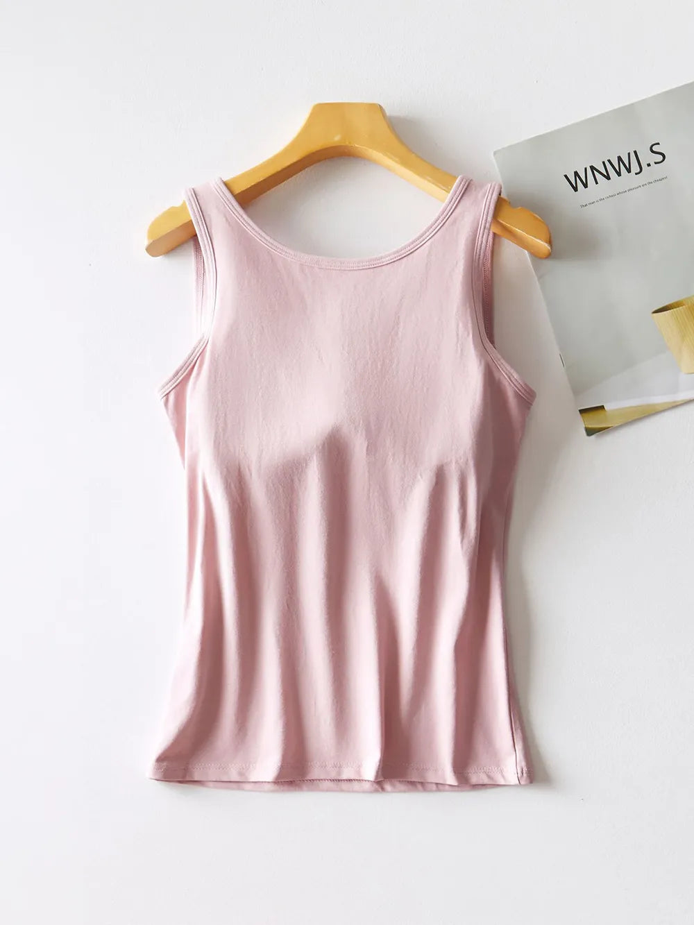 Round Neck Tank with Bra - Lilixa.store