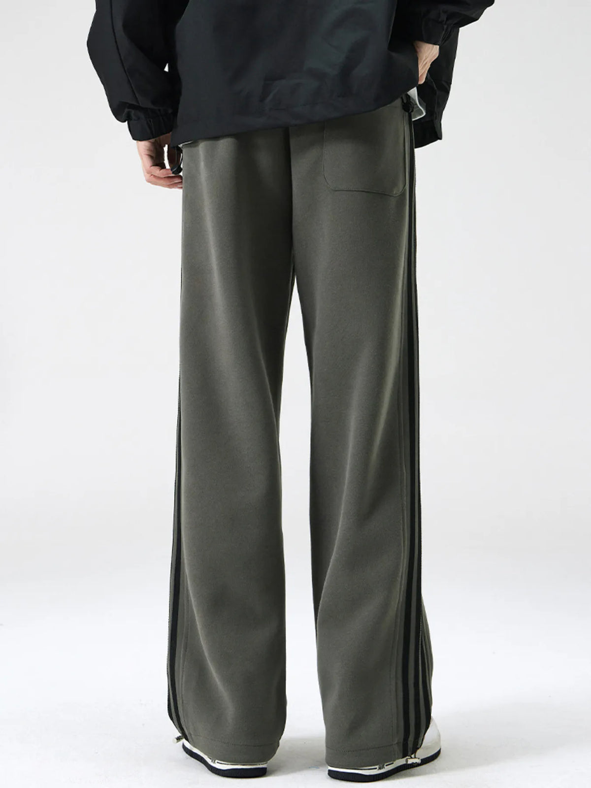 Men's Plus Size Relaxed Fit Pants with Side Stripes, view 3