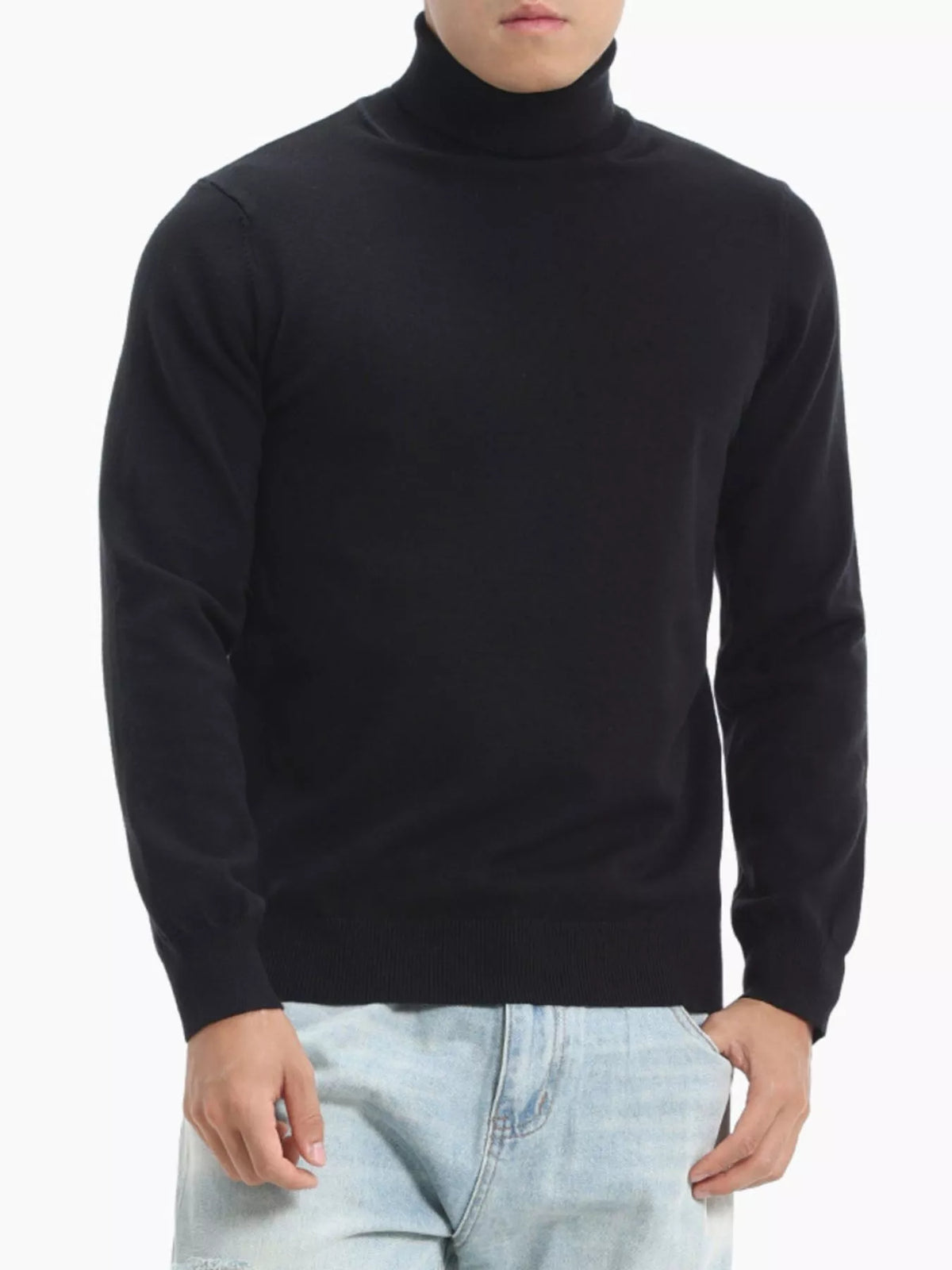 Men's Plus Size Slim-Fit Turtleneck Sweater - Lilixa.store