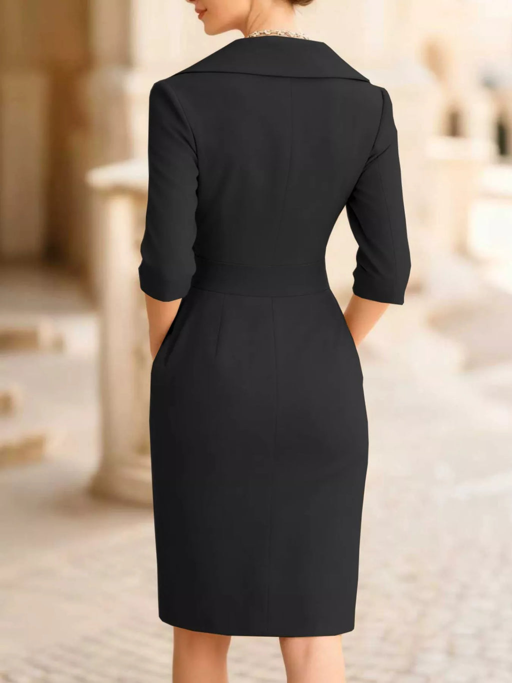 Surplice Long Sleeve Dress - Lilixa.store