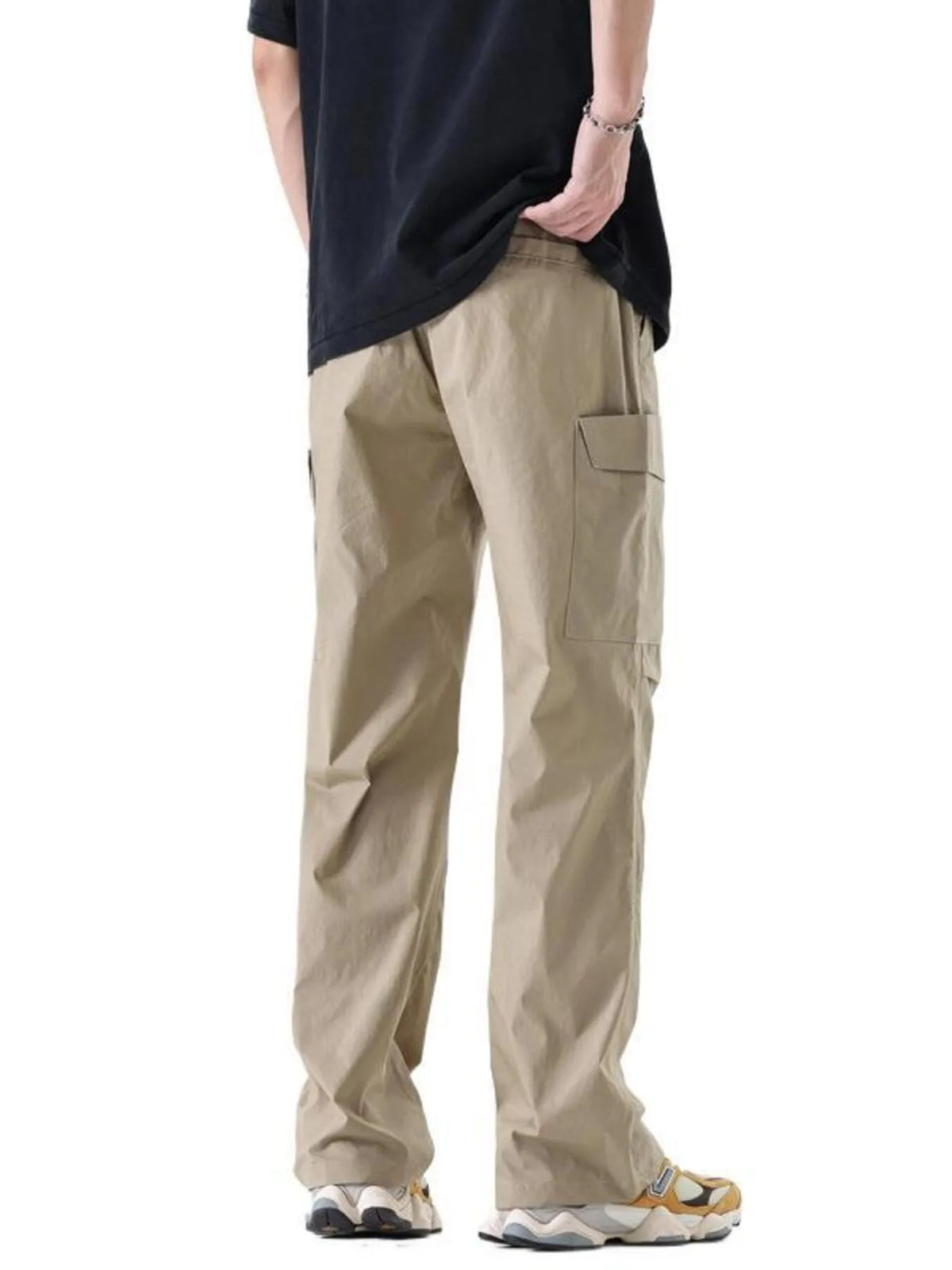 Men's Full Size Drawstring Wide Leg Cargo Pants Plus Size, view 3