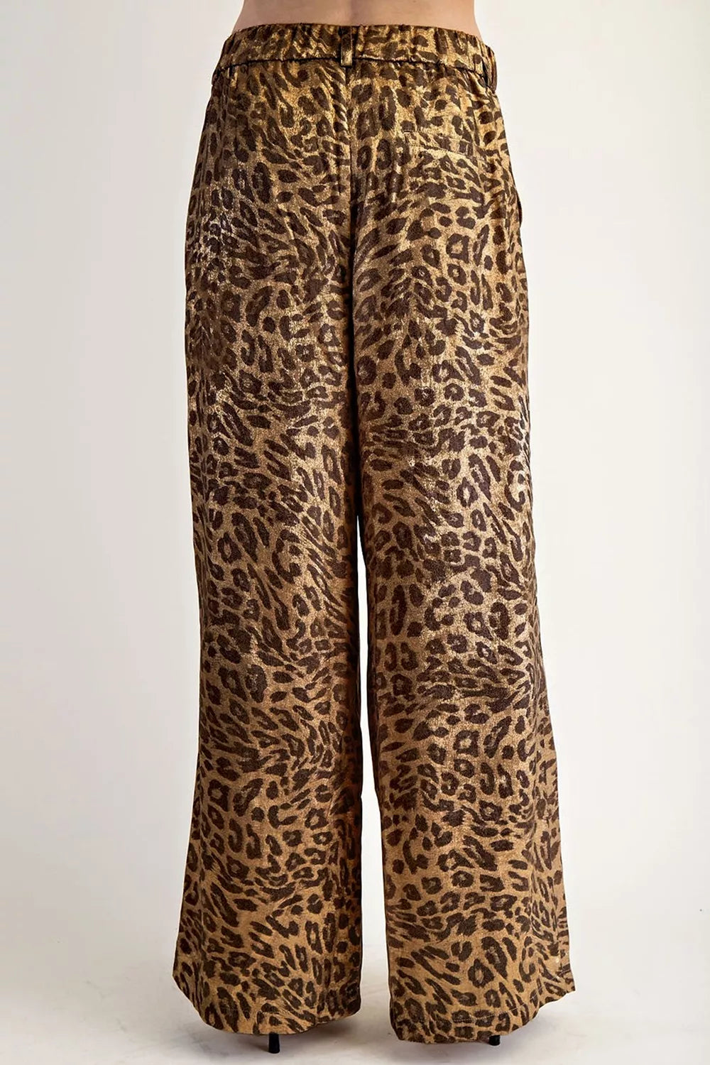 Multicolour Leopard Print Western Style Wide Leg Full Length Pants - Lilixa.store