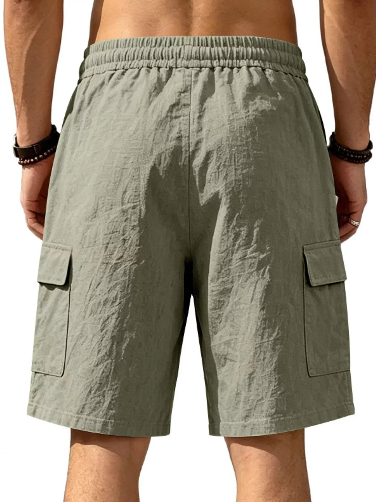 Men's Plus Size Casual Cargo Shorts with Drawstring Waist, view 8