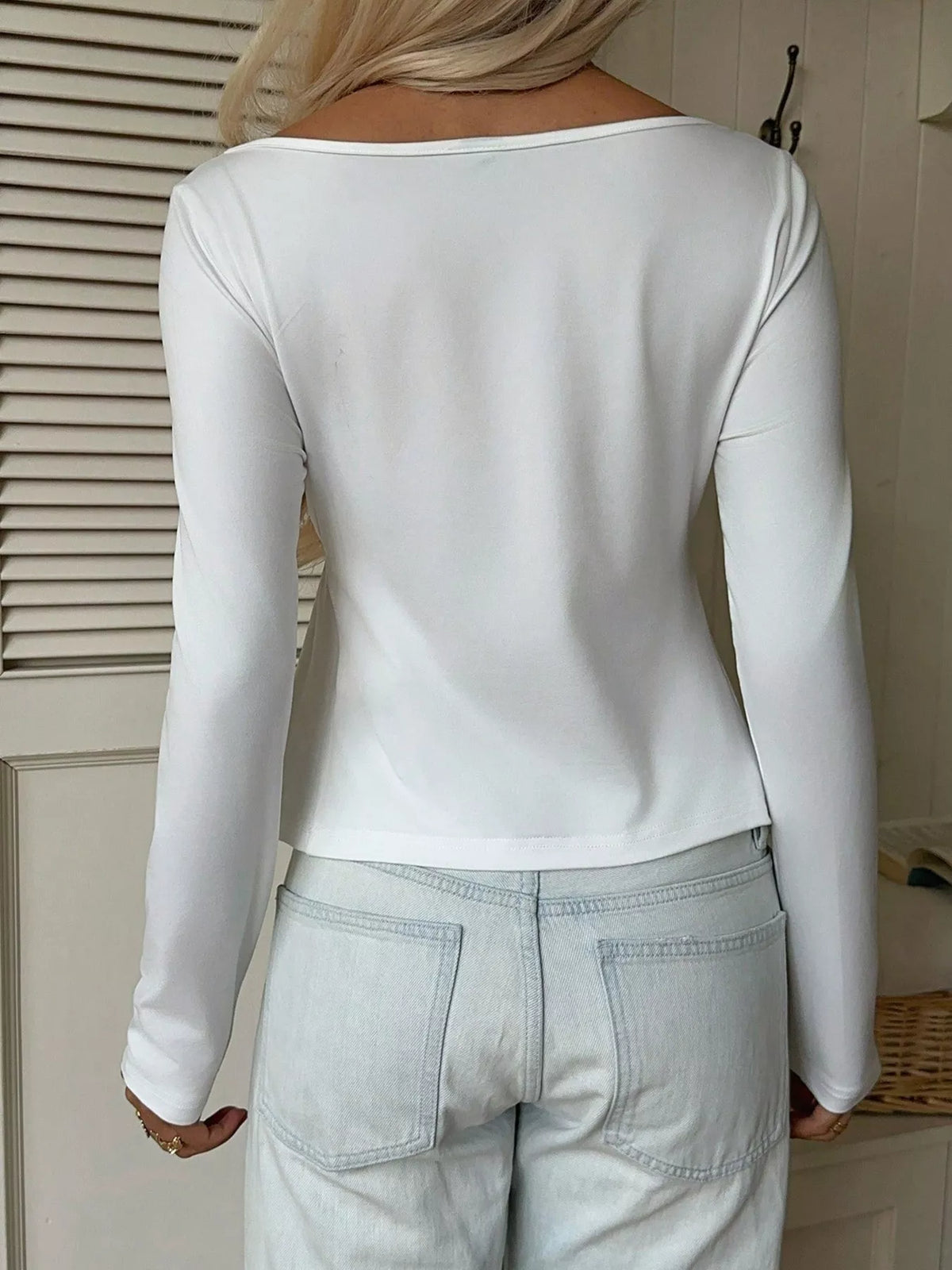 Lace Detail Long Sleeve T-Shirt - Lilixa.store