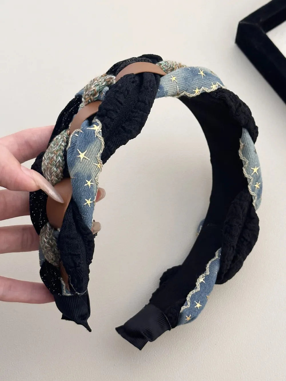 Denim Braided Wide Headband - Lilixa.store